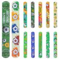 thumbnail image 1 of 12pcs Soccer Theme PVC Slap Bracelets Football Competition Theme Slap Bands, 1 of 4