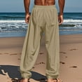 thumbnail image 4 of Vamuko Wide Leg Sweatpants Men Baggy Cotton Joggers Tapered Color Block Sports Casual Drawstring Stretch Relaxed Fit Sweat Pants Khaki XL, 4 of 5