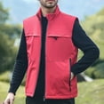 thumbnail image 2 of Rutainlusire Mens Warm Stand Collar Sleeveless Jackets Vest 2025 Men's Solid Color Sleeveless Hooded Zipper Cardigan Warm Jacket, 2 of 5