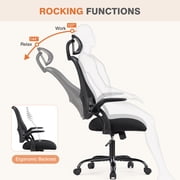 MCQ High-Back Ergonomic Chair with Lumbar Support,Headrest Flip-Up Armrests, for Office, Study & Home , Black
