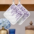 thumbnail image 2 of Purple Eucalyptus Leaves Pot Holders for Kitchen Heatproof Potholder, 3 Pack Watercolor Floral Leaf Plants Hot Pads Multipurpose Oven Pads Cloth Potholders Trivet for Cooking Baking, 2 of 8
