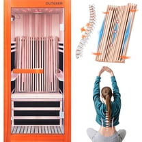 OUTEXER Indoor FAR Infrared Sauna 1 Person,1095W Home Sauna with Starry Sky Light, Colorful LED & Bluetooth Speakers for Home and Gym