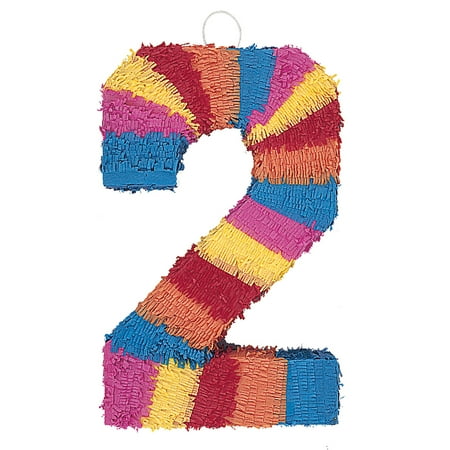 Number 2 Pinata, 22 x 14.25 in, Multicolor, 1ct