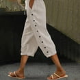 thumbnail image 2 of Aoiroe Cropped Pants Drawstring Drawstring Pants Women Fabric Pants Women'S Cotton Cropped Trousers Fall Fashion Cotton Capri Pants For Women Fall Pants For Women 2025 Z-C XL, 2 of 6