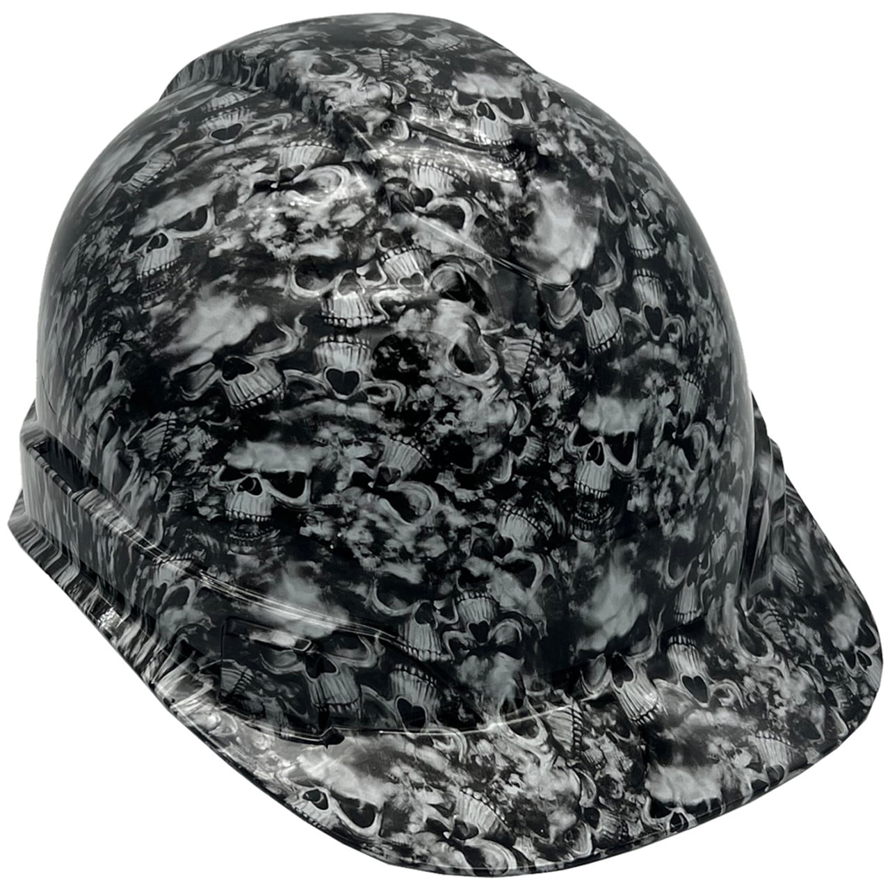 Reaper Skulls Hydro Dipped Hard Hats Cap Style with 4 Pt Suspension
