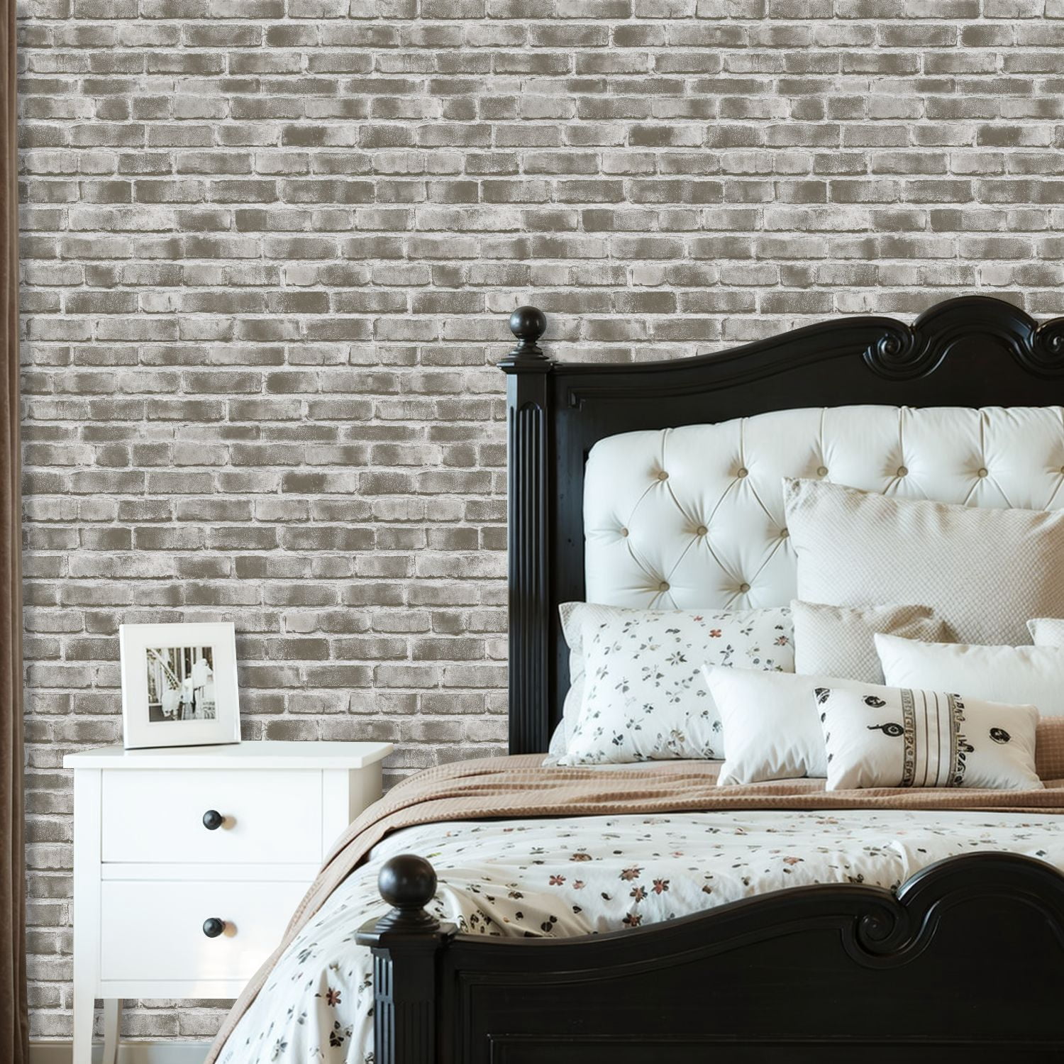 Peel and Stick Wallpaper Textured Gray Brick Wall Subtle Weathering Effect Wall Mural 23.6in x 9.8ft Self Adhesive Removable Wall Paper Renter Friendly Wallpaper for Nursery Bedroom Cabinets