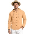 thumbnail image 5 of GrmtClth Mens Cotton Linen Shirts Button Down Hoodies Long Sleeve Casual Hoodies Hawaiian Beach Top Lightweight Fashion Shirts for All Season M, 5 of 6