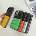 thumbnail image 5 of Feishell Case for iPhone 13 Pro Max Puffer Case, Double Colors 3D Down Jacket Design PU Leather Shockproof Non-Scratches Lens Protection Phone Cover for iPhone 13 Pro Max - Green, 5 of 8