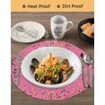 thumbnail image 3 of 15 Inch Round Placemats Set of 4, Pink Birthday Non Slip Heat Insulation PP Table Mats, Colorful Confetti Ribbons Polka Dots Classroom Washable Place Mats for Kitchen Dining Party Table Decor, 3 of 7