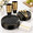Black-210, variant on Disposable Party Plate Set, Grape Green-210, Includes Dinner Plates, Dessert Plates, Cups, Napkins, Silverware for 30 Guests