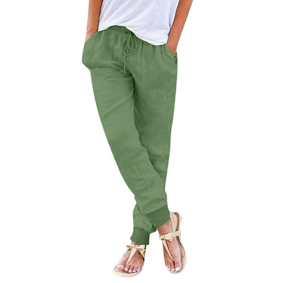FASHIONPANT Fashion Casual Pants For Women Elastic Waist With Pockets Pants
