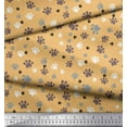 thumbnail image 3 of Soimoi Orange polyester Crepe Fabric Paw Dog Print Sewing Fabric Yard 52 Inch Wide, 3 of 3