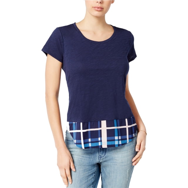maison Jules Blusa de punto de medios mixtos para mujer, azul, extragrande maison Jules Tejer