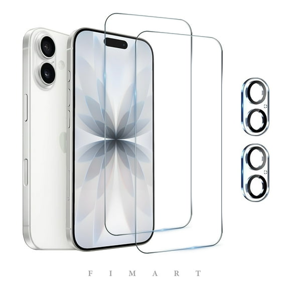 [2 2 Pack] FIMART Compatible with iPhone 17 Screen Protector with Camera Lens Protector,Tempered Glass,Sensor Protection,Dynamic Island Compatible,Case Friendly