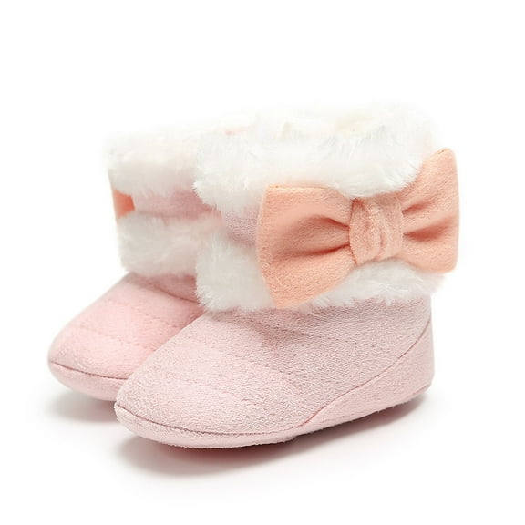 Owordtank Infant Baby Boots Boys Girls Cozy Fleece Slippers Snow Boots Winter Baby Girl Shoes Warm Baby Crib Footwear