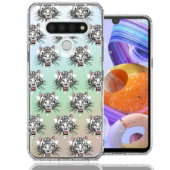 MUNDAZE For LG Stylo 6 Fierce Tiger Polkadots Design Double Layer Phone Case Cover