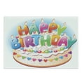 thumbnail image 1 of Birthday Party Cutting Board, Cartoon Style Happy Birthday Party Image Cake Candles Hearts Design Print, Decorative Tempered Glass Cutting and Serving Board, Large Size, Multicolor, by Ambesonne, 1 of 1