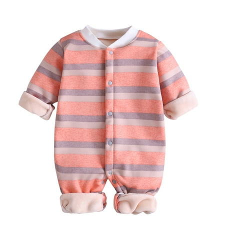 

Boys Bodysuits Baby Girl Long Sleeve Striped Fluffys Romper Jumpsuit Clothes