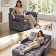 thumbnail image 7 of avobird 55'' 3 in 1 Pull Out Sofa Bed, Convertible Couch with Adjustable Backrest/Side Pockets/USB Charging Ports, Sleeper Sofa for Living Room, Gray, 7 of 7
