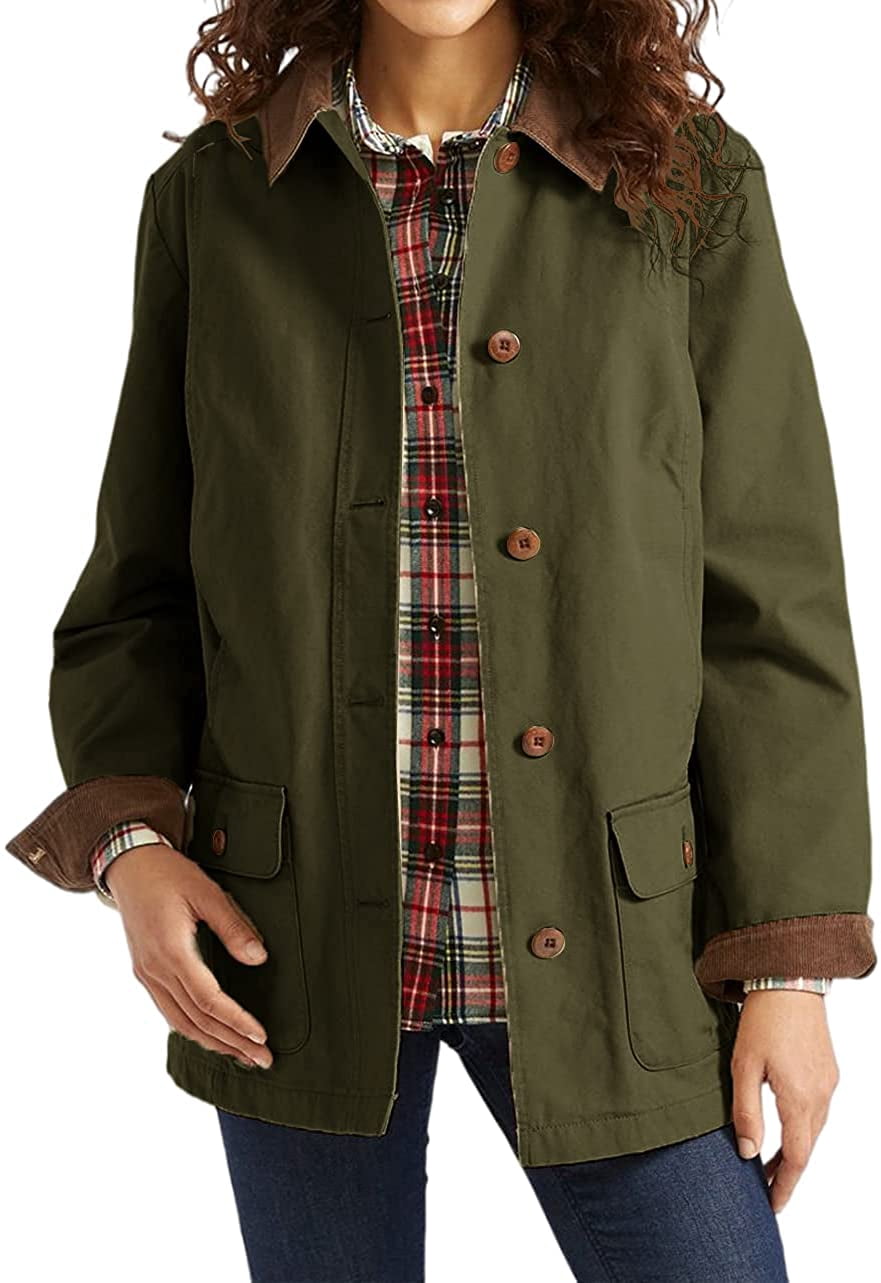 Women's Button Up Sherpa Cotton Lined 