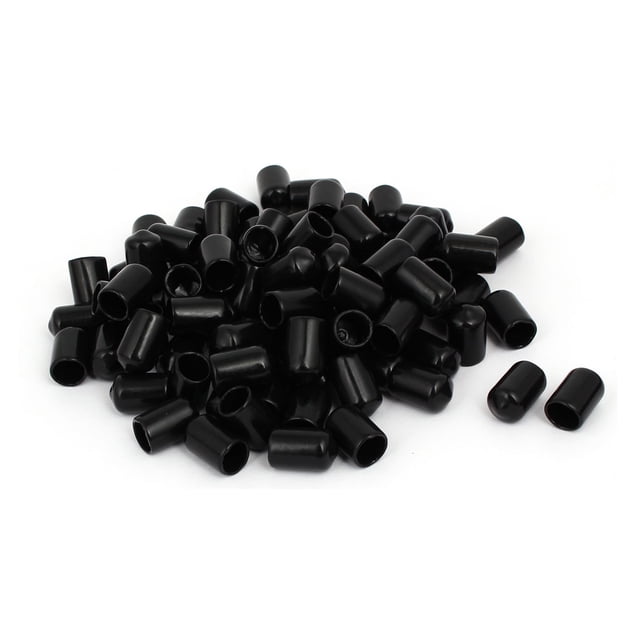 Tapa de extremo de manguera de goma de 9 mm de diámetro interior, protector de rosca, color negro, 100 piezas