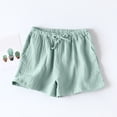 thumbnail image 6 of COMVALUE Women 2026 Shorts for Seniors Summer Casual Drawstring High Waisted Wide Leg Womens Gauze Short Shorts (Green, XL), 6 of 6
