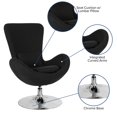 thumbnail image 2 of Egg Series Black Fabric Side Reception Chair, 2 of 9