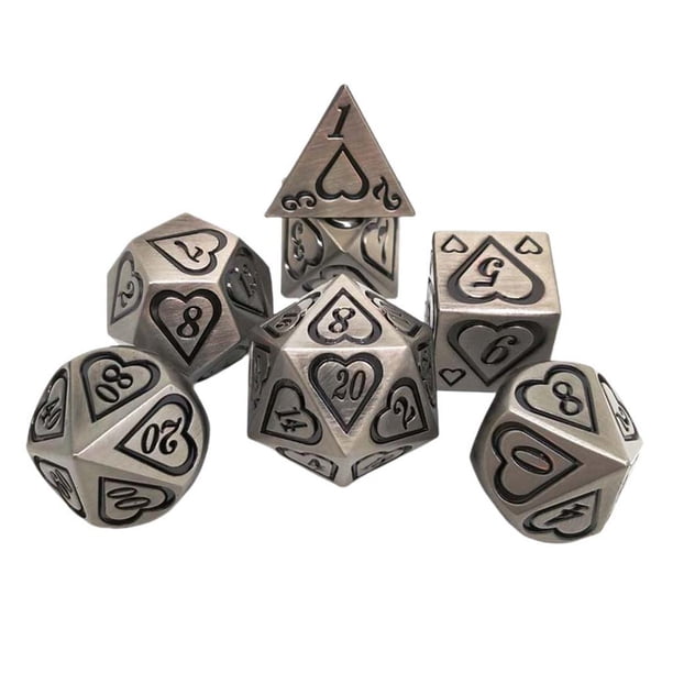 de Dados Poliédricos de Aleación de Zinc con 7 Troqueles para s de , de Dados RPG, Accesorios de D&D, D8 D10 D12 Y Estilo 1