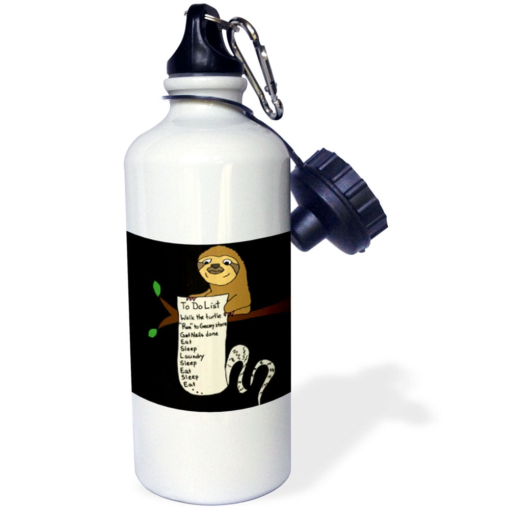 3dRose wb/_254031/_1 Funny Cute Sloth with Long To Do List Water Bottle
