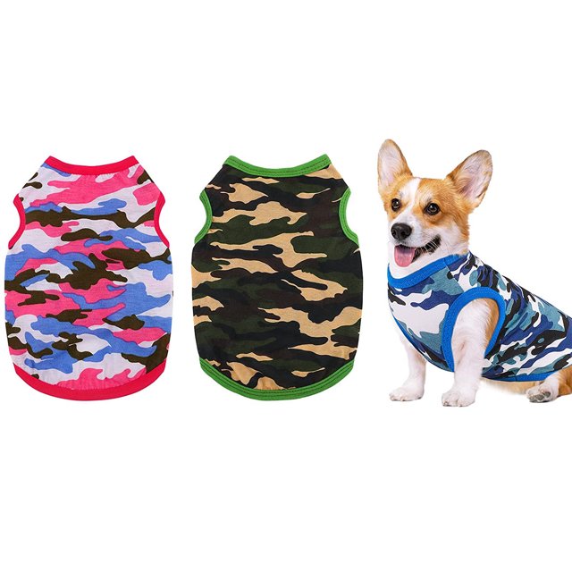 3 piezas de sudaderas para cachorros, ropa de camuflaje para perros, ropa para mascotas, chalecos transpirables para perros, ropa duradera para mascotas, camisas Namotu CZCW-ZC418-3