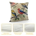 thumbnail image 4 of COMIO  Birds Vintage Pillowcase Pillow Cover Protector Pillow Sham Floral Flowers Spring Summer Beige Standard Pillow Case with Zipper for Throw Pillow, 4 of 5