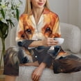 thumbnail image 6 of Pofeuu Cartoon Pattern Corgi Print Womens Pajamas Set Long Sleeve Sleepwear Button Down Nightwear Soft Pj Lounge Sets Button Down Pajamas Women-Large, 6 of 7