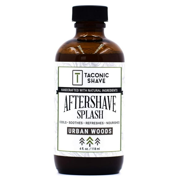 Taconic Shave Natural After Shave Splash 4 oz. - Urban Woods - Fórmula líquida refrescante e hidratante para después del afeitado con ingredientes naturales - Hecho artesanalmente en los EE. UU.