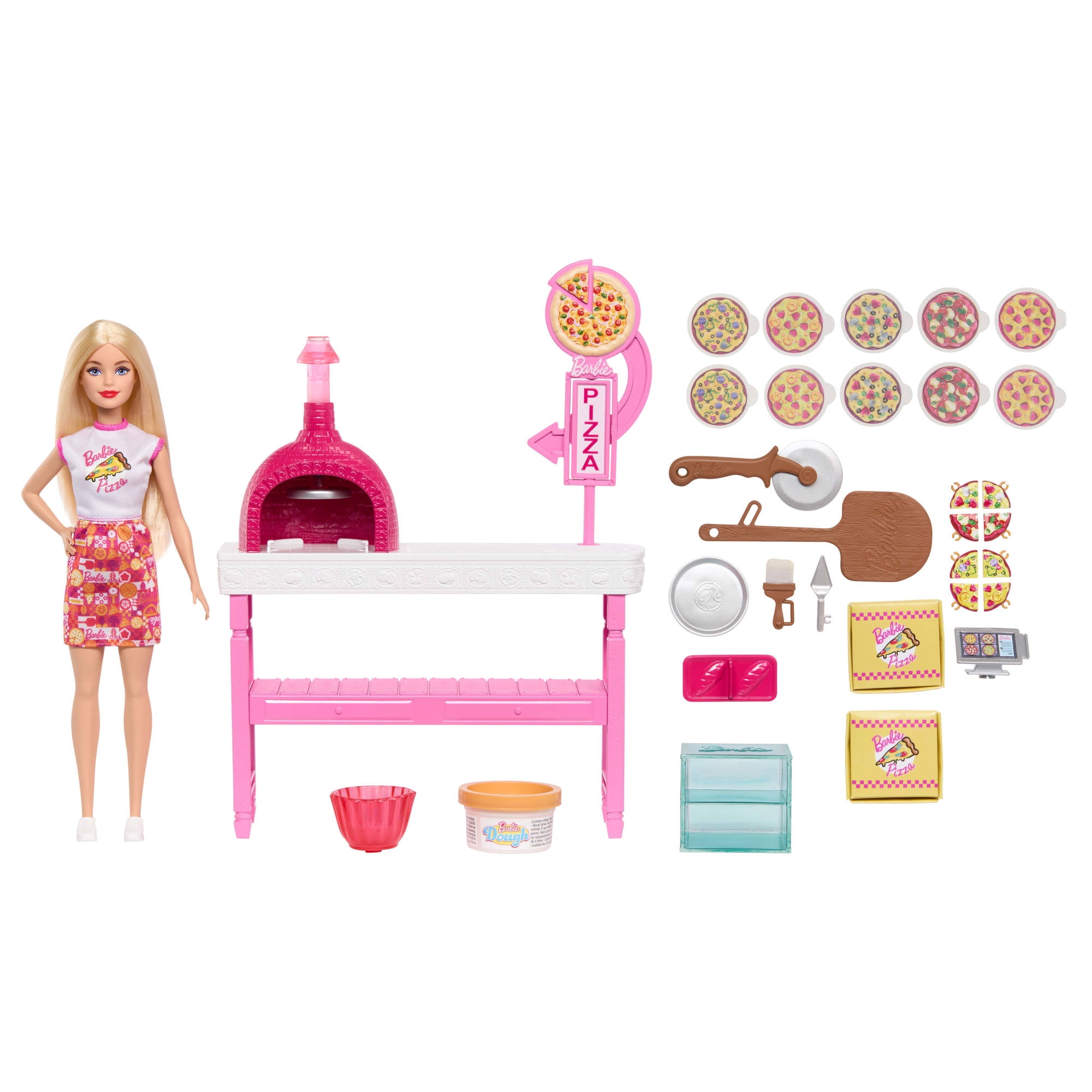 Barbie Coffee Break Set with Barista Blonde Doll and More than 12