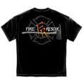 thumbnail image 2 of Monster Claws Fire Rescue Firefighter 100% Cotton Black T-Shirt XXX-Large, 2 of 2