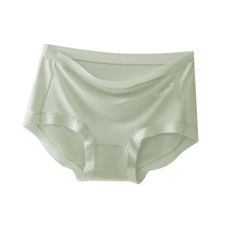 Fulorrnie Underwear for Women Plus Size Seamless Cute Comfort Panties Briefs High Waist Waistband Flat Seams Panty Light Green M