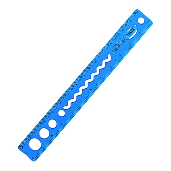 Flexible Ruler for Students and Office Use, Shatter-Resistant Soft Measuring Tool, 12-Inch Bendable Ruler for Accurate Drawing and Measuring B#051 Blue