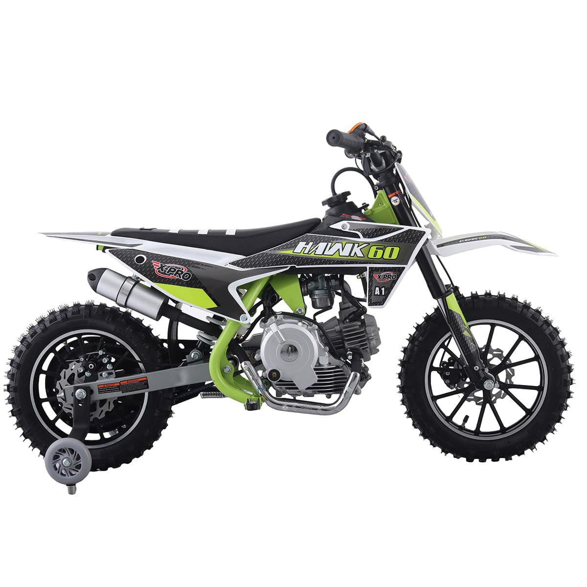 X-Pro Hawk 60 Dirt Bike with CVT Transmission, Electric Start, Disc Brake! 10" Wheels!