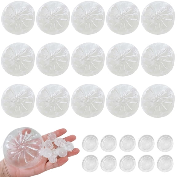 Dumpling Squishy Clear Skin DIY Stress Ball Making Kit Sensory Squeeze Vacuum Pressure Fidget Anxiety Relief Steamed Bun Decompression Transparent Adults