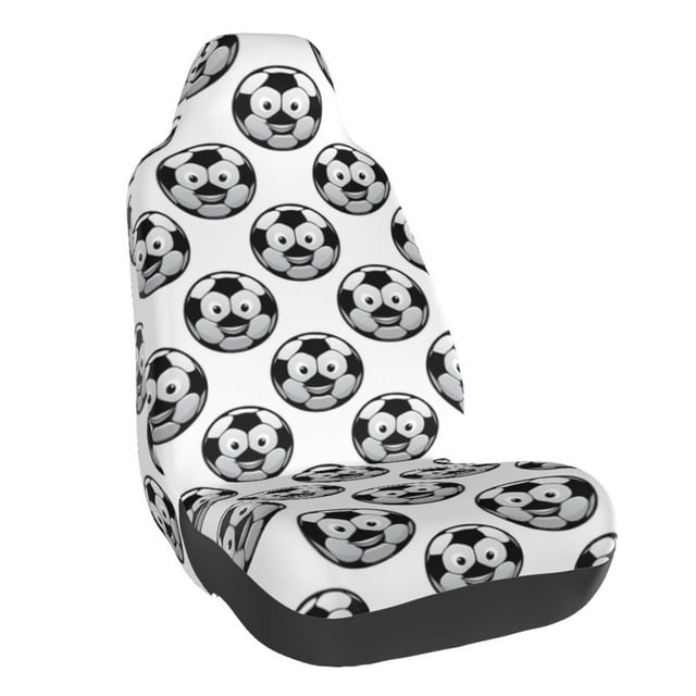 Wukai Happy Soccer Full Set Car Seat Covers with Soft Padding Universal Auto Front Seats Protector and Cushion Mat