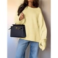 thumbnail image 4 of Suéter Holgado de Cuello Redondo y Larga Abullonada para Mujer. Amarillo XL, 4 of 7