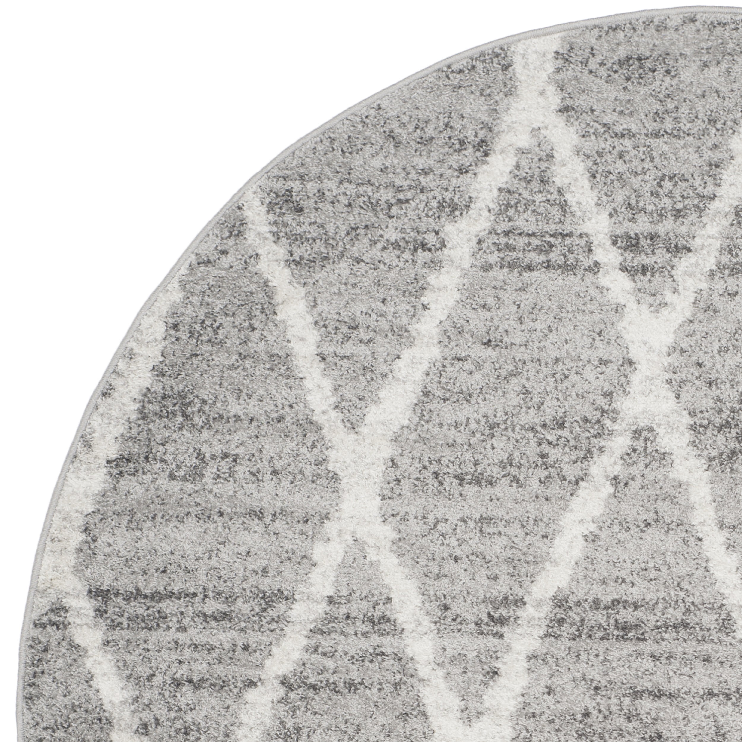 SAFAVIEH Adirondack Cody Geometric Diamonds Area Rug, Ivory/Silver, 6' x 6' Round
