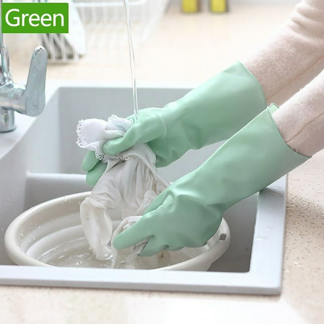 ¡Liquidación LSLJS por menos de $5! Guantes de goma de color liso, guantes de limpieza, guantes para lavar platos, guantes de cocina para lavar platos, guantes reutilizables para el hogar, guantes