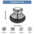 thumbnail image 3 of WEIWEIGG Stainless Steel Scrubber with Handle - Heavy Duty Pot & Grill Cleaner, Rust-Resistant Wool Scrubber for Stubborn Grease on Pans/Oven Racks, 3 of 7