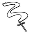 thumbnail image 3 of Turandoss Stainless Steel Cross Pendant Necklaces for Men Small Pendant Chain 24 inch Black Catholic Religious Christian Birthday Fathers Day Gifts for Men Husband, 3 of 8