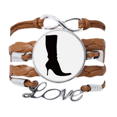 thumbnail image 1 of Simple Pattern Black High Boots Outline Bracelet Love Chain Rope Ornament Wristband, 1 of 3