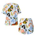 thumbnail image 6 of Wukai Insects and Flowers Women's Pajama Set,Short-Sleeve Top and Shorts with Elastic Waistband and Pockets for Loungewear, Yoga, and Casual Wear-Medium, 6 of 8