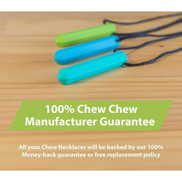 Tilcare Chew Chew Pencil Sensory Necklace Set - Best for Kids or Adults  That Like Biting or Have Autism Perfectly Textured Silicone Chewy Toys -  Chewing Pendant for Boys Girls - Chew Necklace TurquoisePinkPurple