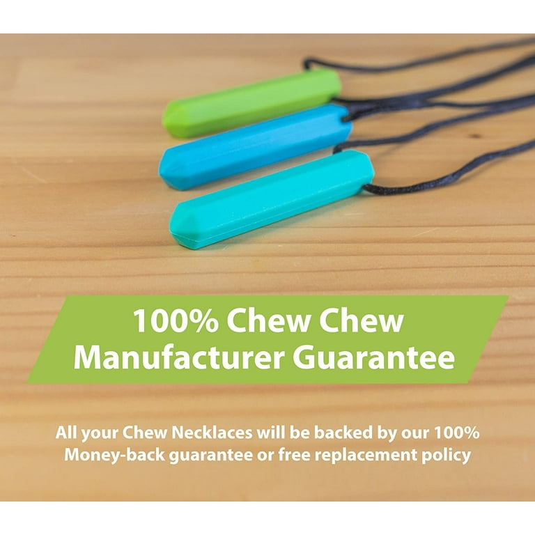 Tilcare Chew Chew Pencil Sensory Necklace 3 Set - Best for Kids or Adults That Like Biting or Have Autism Perfectly Textured Silicone Chewy Toys 