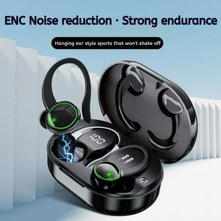 V5 Ear mounted running earphones intelligent wireless noise reduction Bluetooth waterproof sports earphones digital display screen dual stereo sound